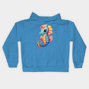 cute seahorse cartoon Kids Hoodie